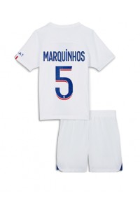 Paris Saint-Germain Marquinhos #5 Babytruitje 3e tenue Kind 2022-23 Korte Mouw (+ Korte broeken)